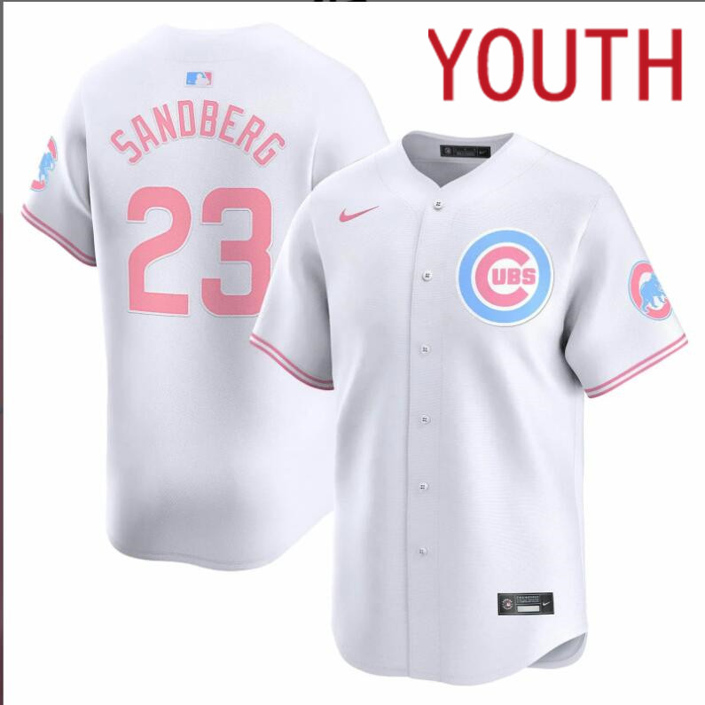 Youth  Chicago Cubs #23 Sandberg white 2024 Nike MLB jersey